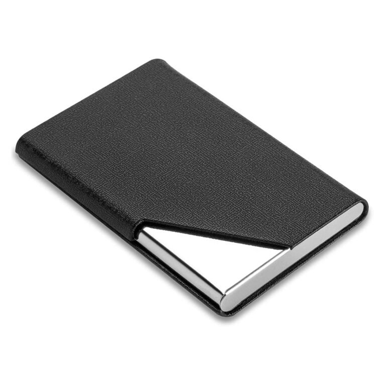 Storite PU Leather Stainless Steel Card Holder Wallet – Black