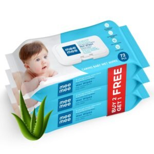 Mee Mee Wet Wipes for Baby Skin with Aloe Vera | 72 Wipes x Pack of 3-216 Wipes | Paraben Free, Gental fresh fragrance, pH Balanced, Dermatologically Safe, Baby Wipes Combo | Pack Lid