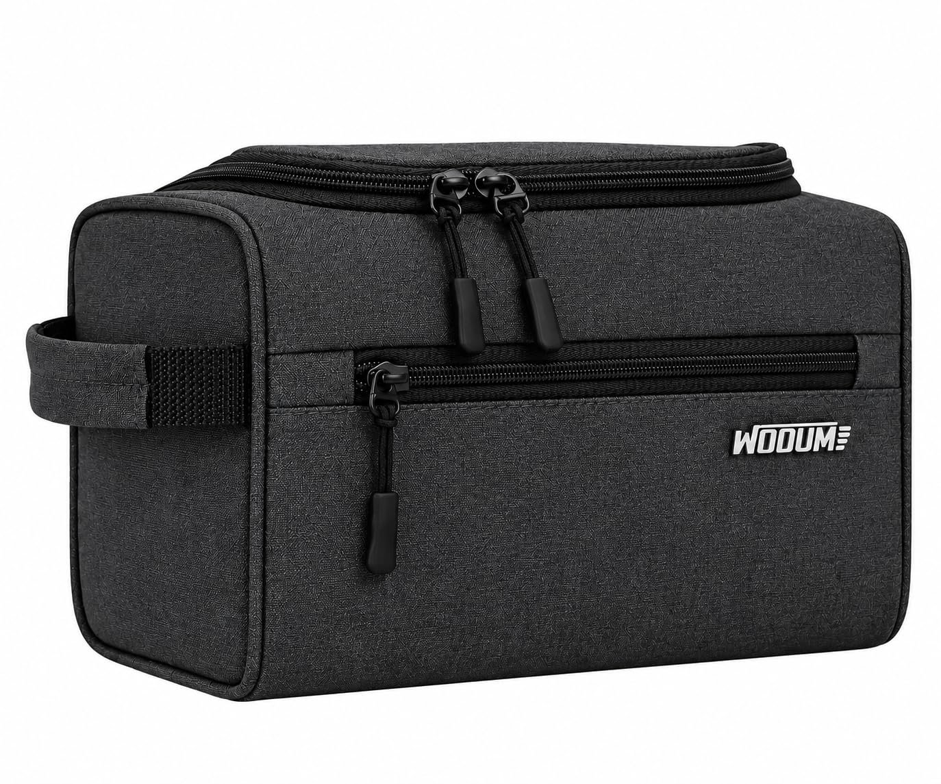 Wooum Travel Toiletry Bag for Men | Water-Resistant Bathroom Organizer with Hook | Compact Khadi Fabric Dopp Kit with Zipper & Mesh Pockets – Ideal for Travel, Gym & Daily Use | 1 Year Warranty