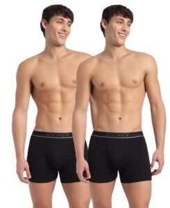 Jockey 8009 Men Super Combed Cotton Solid Long Trunk Boxer Brief(Pack of 2)