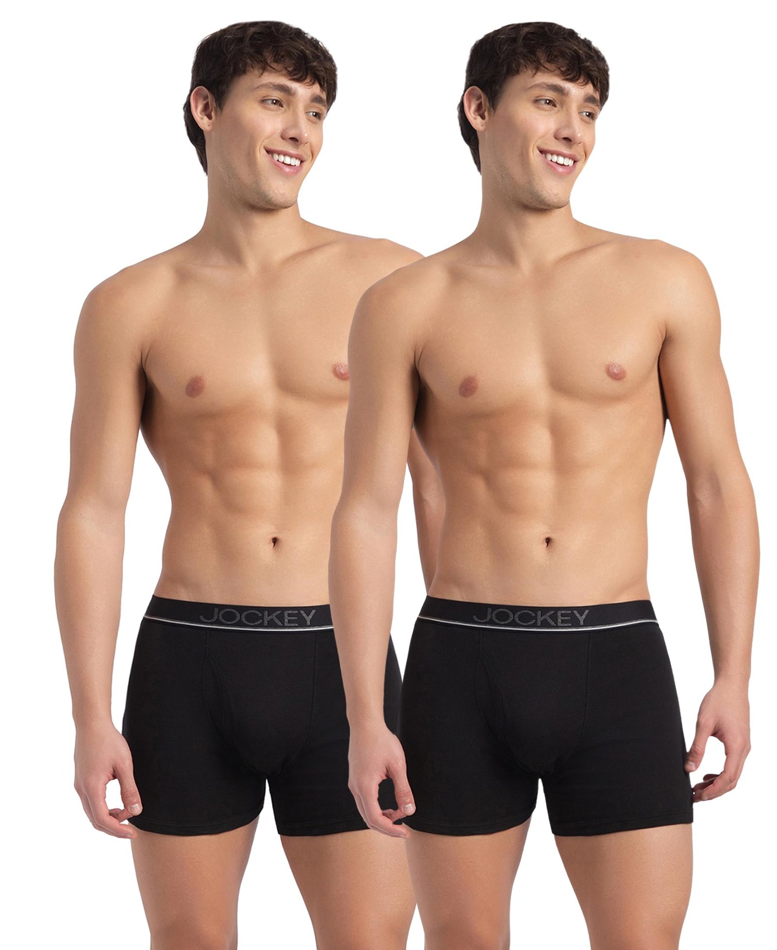 Jockey 8009 Men Super Combed Cotton Solid Long Trunk Boxer Brief(Pack of 2)
