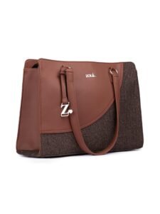 ZOUK Women’s Office Essential Bag | Jute | Vegan Leather Handcrafted Tote Bag With Double Handle Shoulder Strap