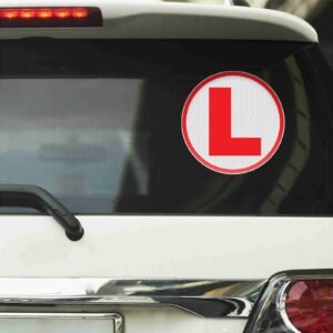 CVANU 2pcs Reflective L-Board Learner Driver Vinyl Exterior Decal Red_(15cm X 15cm)_c-1
