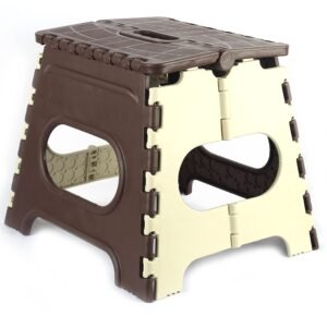 GOCART WITH G LOGO 12 Inches Super Strong Folding Step Stool for Adults and Kids, Kitchen Stepping Stools, Garden Step Stool Kitchen Stool (12 INCH, Brown)