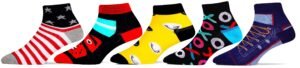 RC. ROYAL CLASS Boy’s & Girl’s Ankle Length Cotton & Spandex Socks (Pack of 5)(Multicolored)