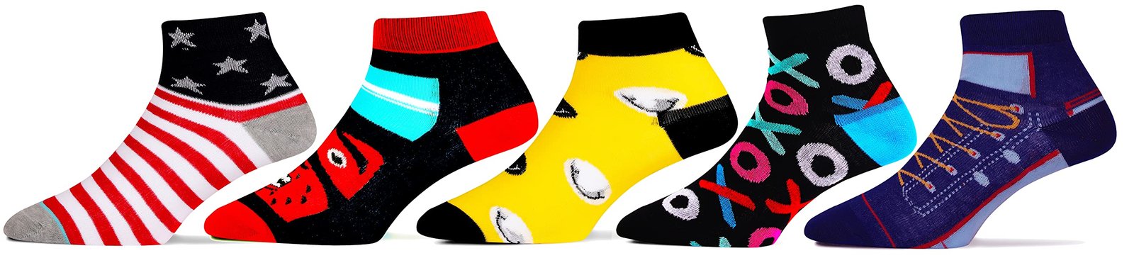 RC. ROYAL CLASS Boy’s & Girl’s Ankle Length Cotton & Spandex Socks (Pack of 5)(Multicolored)