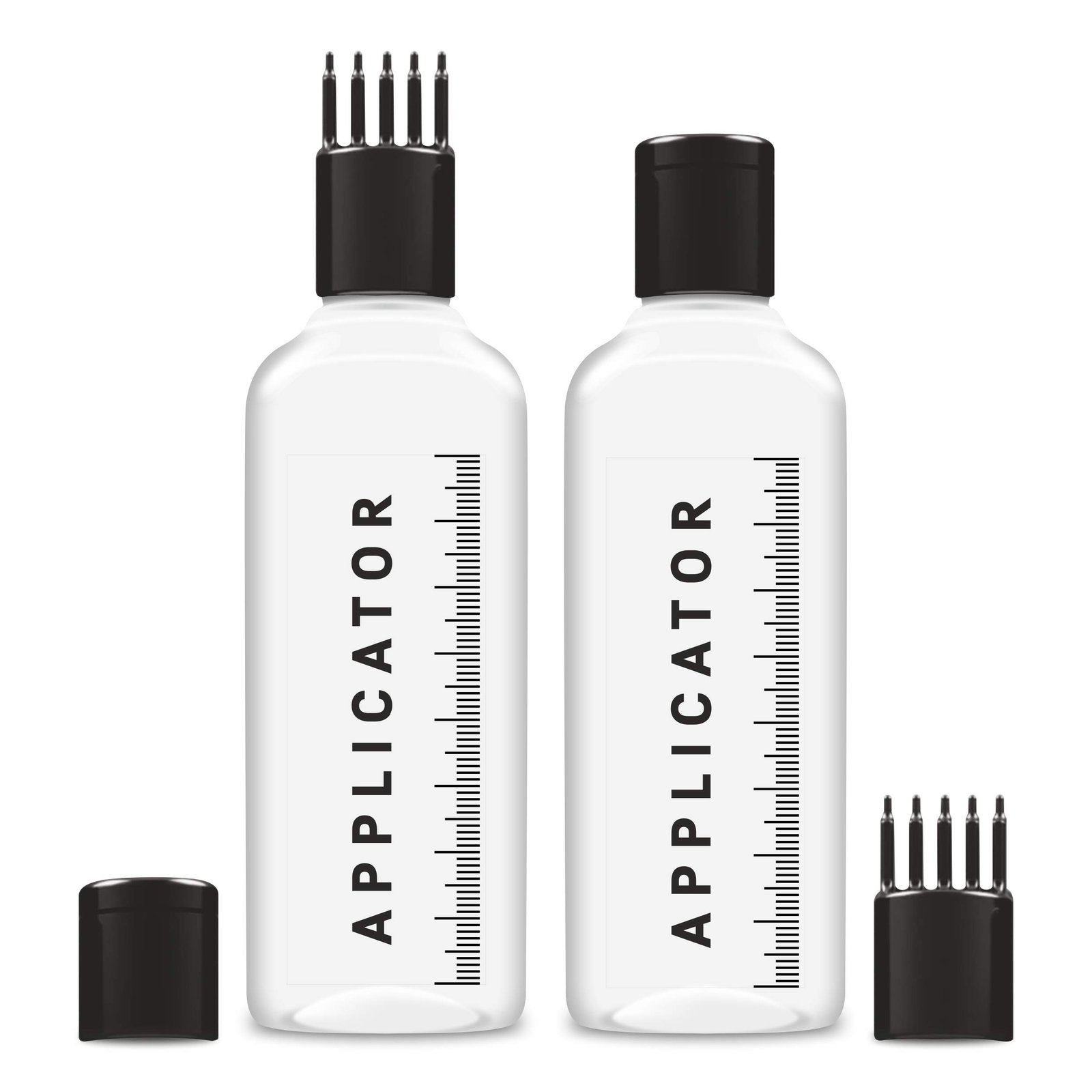 Chariot New York Hair Root Applicator Bottle with Comb Cap for Applying Hair Oil, Shampoo and Medicine (Pack of 2)