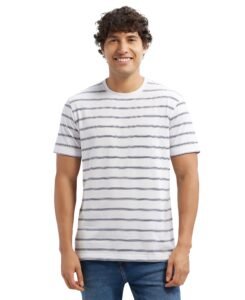 Jockey 2715 Men Super Combed Cotton Rich Striped Round Neck Half Sleeve T-Shirt Regular Fit
