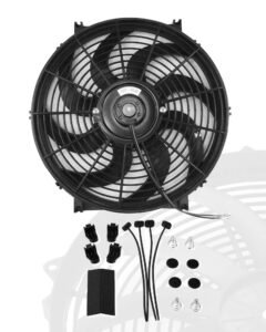 12″ inch Slim Fan Push Pull Electric Radiator Cooling Fans 12V Mount Kit Unversal Black
