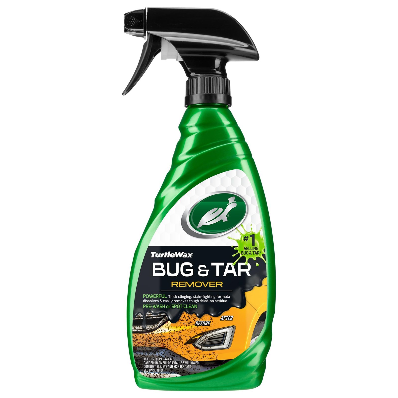 Turtle Wax Bug & Tar Remover 473ml | Heavy Duty Car Cleaner for Bugs, Tar, Tree Sap & Road Grime | Safe on Paint, Glass, Chrome, Plastic & Exterior Surfaces