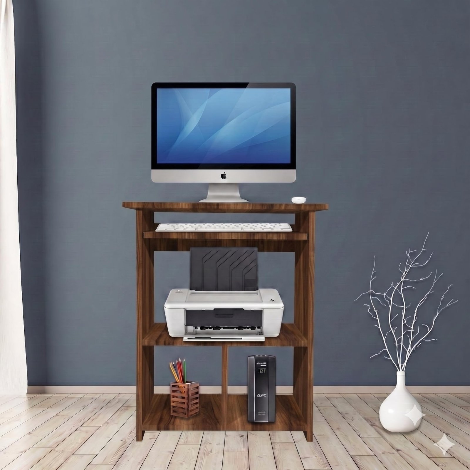 Purple Furniture Engineered Wood Elite Home Office Computer Table,Study Desk,Writing Desk and Lap Desk for Students,Kids and Adults(Matte Finish, Do-It-Yourself, Small) (Classic Walnut)