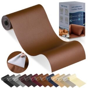 YAFCL Leather Repair Patch for Furniture, 4″ x 63″ Self-Adhesive Tape for Couches, Car Seats, Sofas, Jackets, Handbags – Caramel Brown