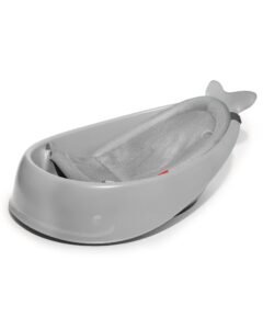 Skip Hop Bath Tub – Moby Smart Sling 3-Stage Tub, PVC-Free, Phthalate-Free, Non Slip Bath Tub for New Born with Drain Plug (Birth to 11Kg, Grey Color), 1 Count (Pack of 1) (235060)