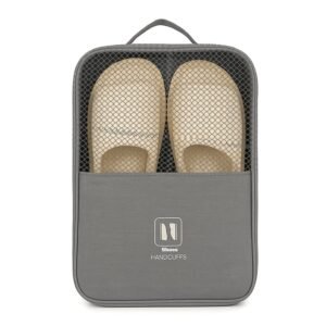 Handcuffs Travel Shoe Bag for Men and Women |Waterproof Footwear Organizer Pouch for Sandals, Slippers & Shoes | Storage |Packing Accessory for Luggage & Suitcases (Grey)
