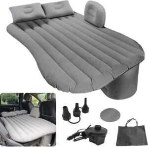 Antson Premium Car Inflatable Bed with Pump & 2 Air Pillow | Quick Inflatable Back Seat Bed | Car Inflatable Mattres | Car Bed Mattress | Car Bed for Kids,Travel,Camping,Picnic, Beach (Grey)