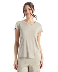 Jockey RX12 Women Micro Modal Cotton Solid V Neck Half Sleeve T-Shirt