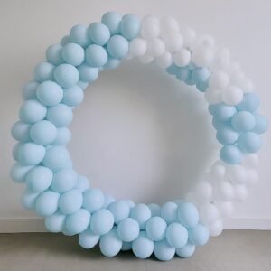 AMFIN (Pack of 100) Pastel Birthday Decoration Item Balloons – White & Blue