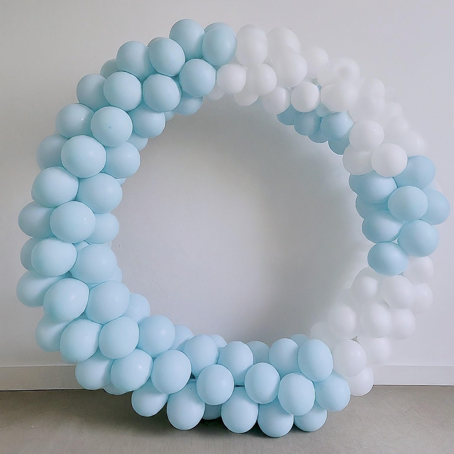 AMFIN (Pack of 100) Pastel Birthday Decoration Item Balloons – White & Blue