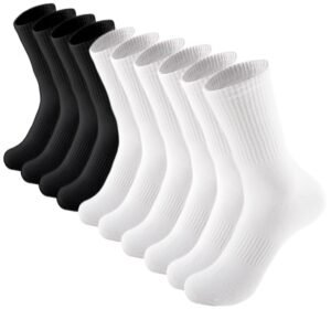 ACCFOD Womens Crew Socks Thin Cotton Long Casual Workout High Socks 5 Pairs