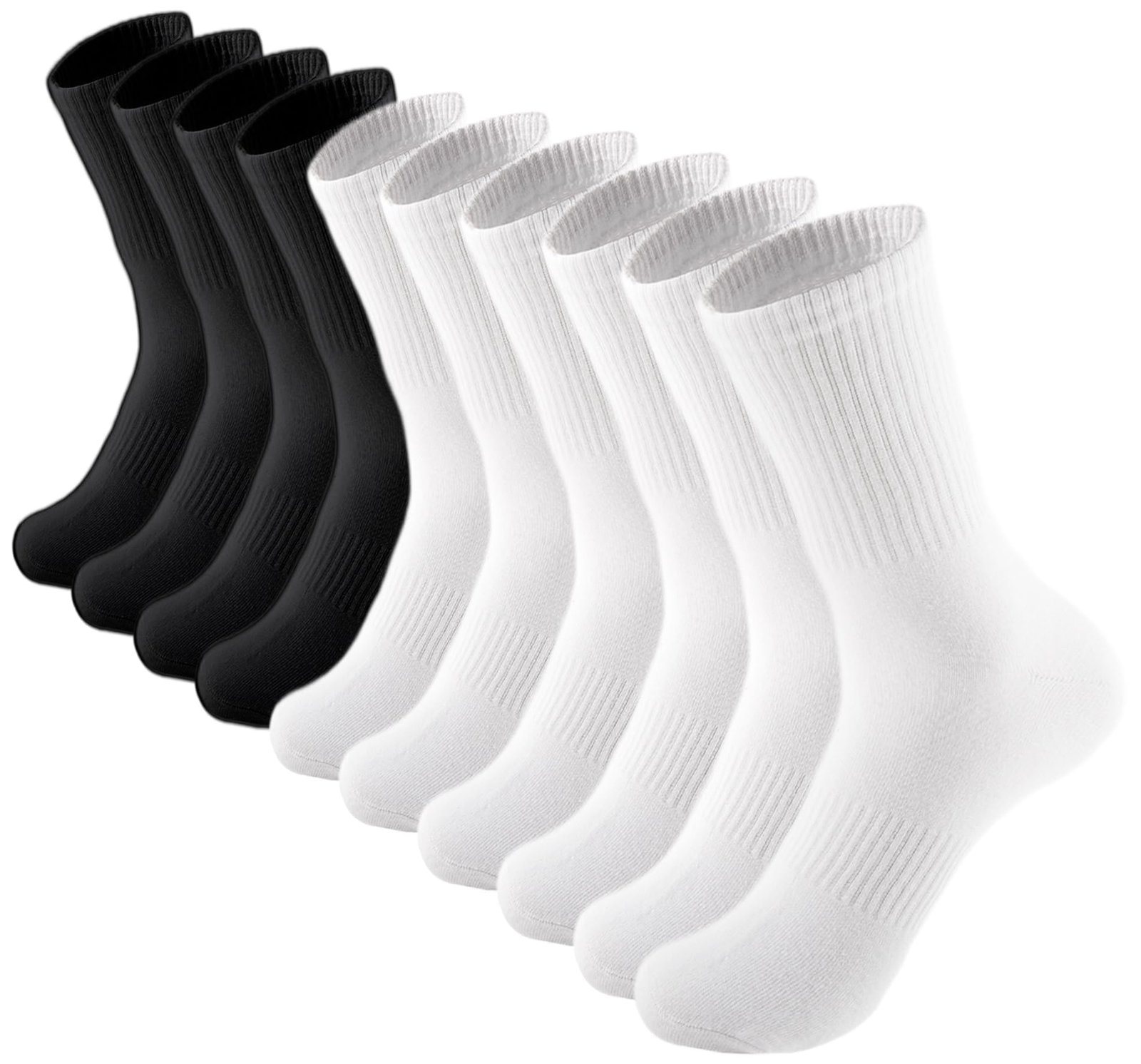 ACCFOD Womens Crew Socks Thin Cotton Long Casual Workout High Socks 5 Pairs