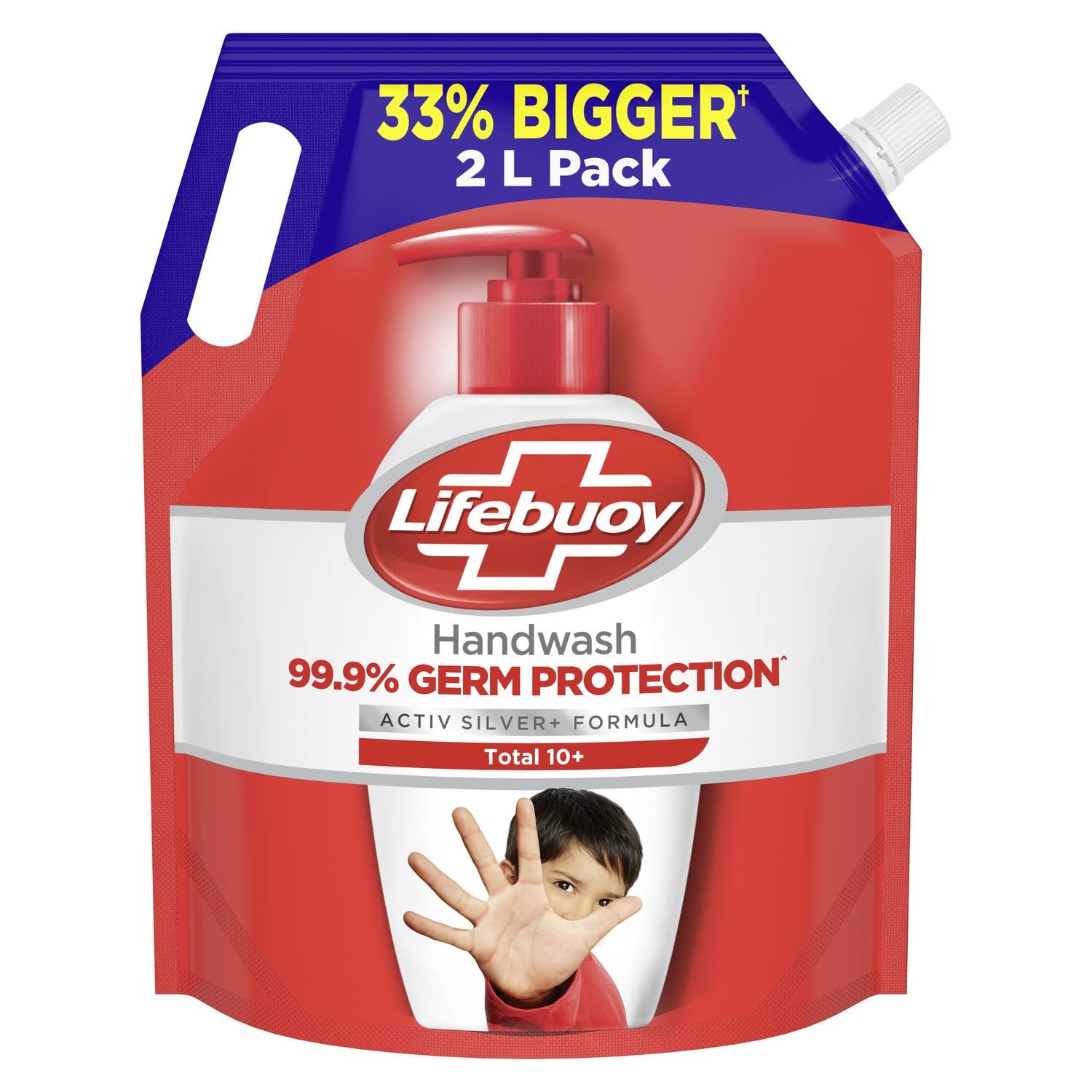 Lifebuoy Total 10 Germ Protection Liquid Hand Wash 2 L Refill Pack|| Kills 99.9% Germs|| Liquid Hand Soap Fights Bacteria and Viruses