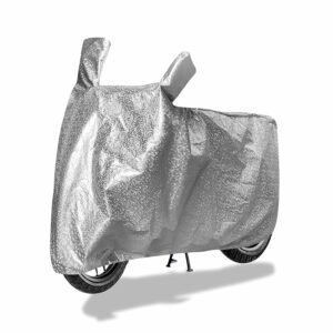 PROTEGO All Weather Protection Two Wheeler Cover for All Activa, Scooter & Scooty | Anti Dust, 100% Waterproof, Heat Resistant, UV Proof – Triple Stitched with Mirror Pocket | (Metallic Silver)