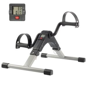 Wakeman Fitness Folding Pedal Exerciser with Electronic Display (Grey)