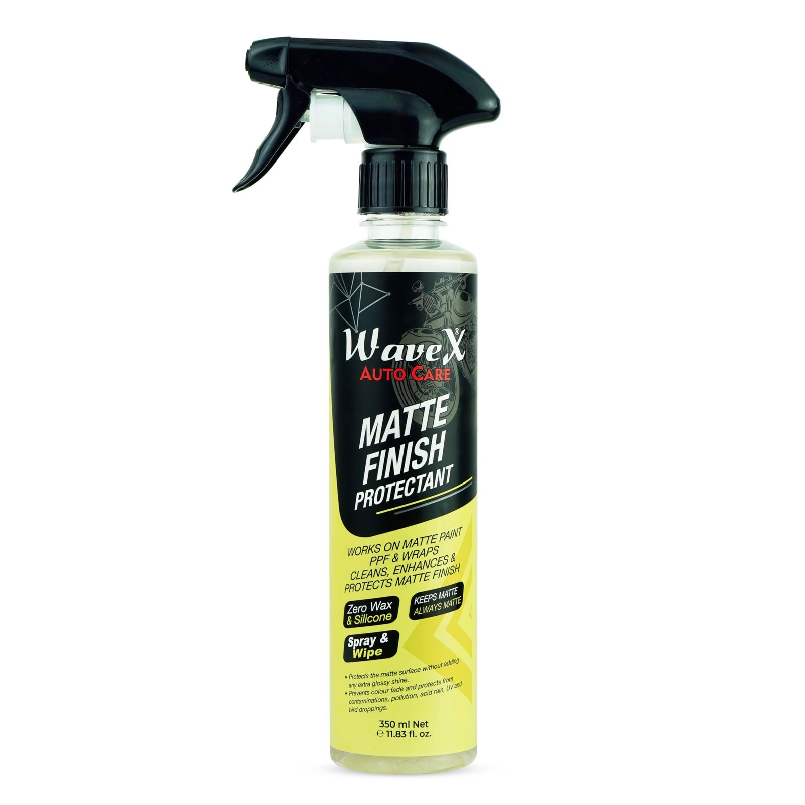 Wavex Matte Finish Protectant Bike Polish 350ml | Bike Polish Clean, Protect & Maintain Showroom Finish of Matte Bikes & Cars