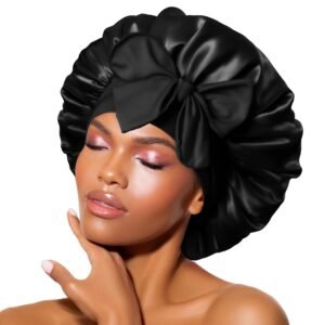 BONNET QUEEN Silk Bonnet for Sleeping Women, Double layer Satin Hair Bonnet for Curly Hair, Satin Hair Cap for Sleeping