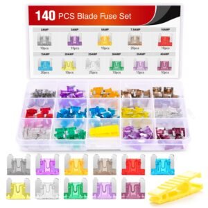 Nilight – 50014R 140pcs Low Profile Mini Blade Fuse Assortment, 2A 3A 5A 7.5A 10A 15A 20A 25A 30A 35A 40A Mini Blade Fuses for Car Boat Truck SUV Automotive