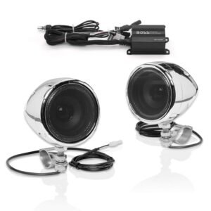 BOSS Audio MC420B Bluetooth Enabled Motorcycle/UTV Speaker and Amplifier System, 3″ Waterproof