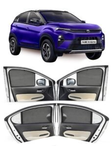 Autofact Car Sunshades for Tata Nexon, UV Protection, Useful Car Accessories, Custom fit Sun Shades for Side Windows, Set of 4