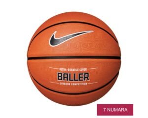 Nike Rubber Basketball Size 7 | Ball for Indoor & Outdoor Games & Training | Ideal for Kids & Adults | Suitable for All Surfaces, Amber/Black/Metallic Silver/Black