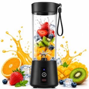 Amazer USB Rechargeable Blenders for Smoothies and Juices, Juicer Mixer Grinder Mini Portable Juicer Blender, Portable Blender, Personal Size Mini Juice Mixer, Electric Fruit Juicer Machine