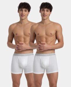 Jockey 8009 Men Super Combed Cotton Solid Long Trunk Boxer Brief(Pack of 2)