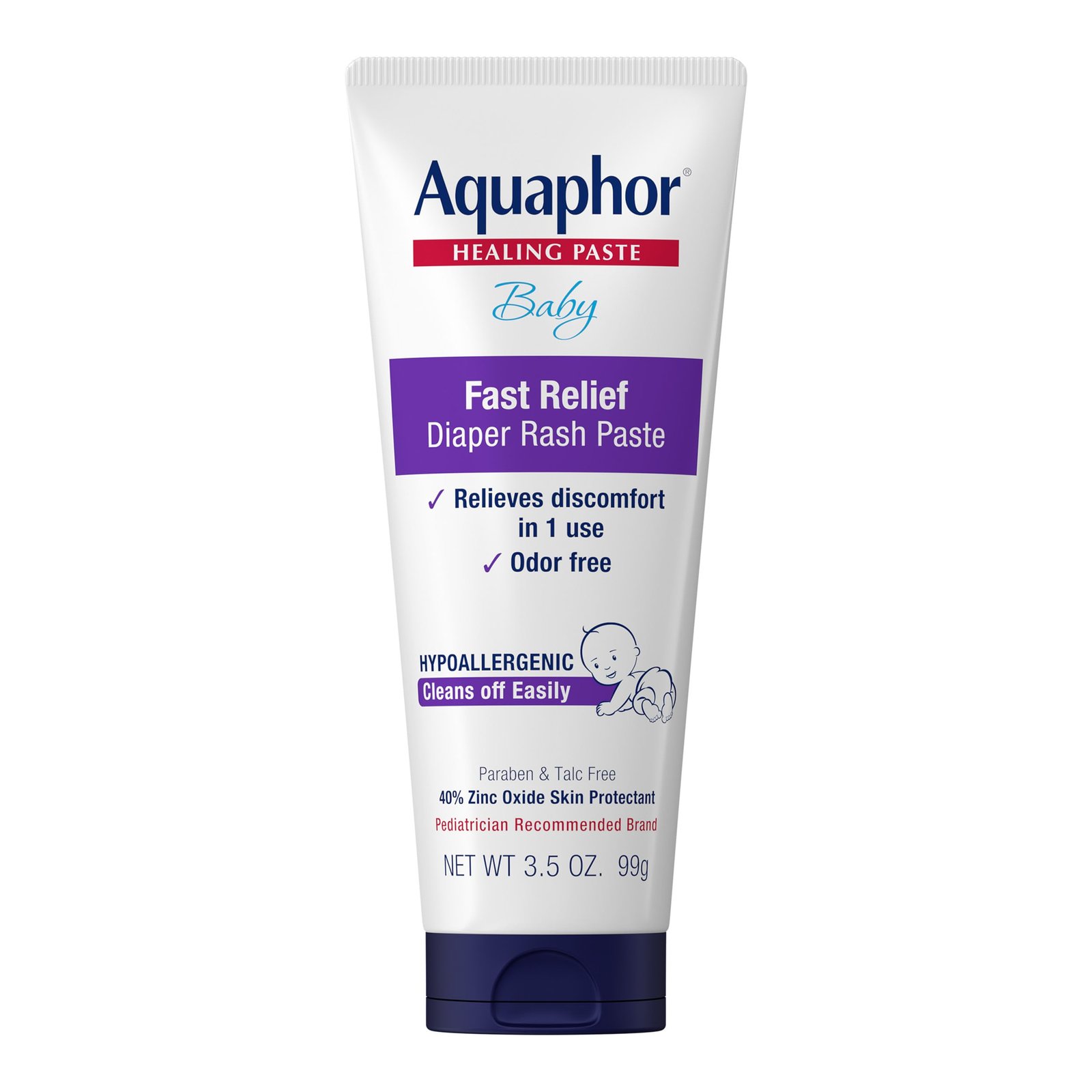 Aquaphor Baby Diaper Rash Paste – For Serious Diaper Rash and Flare-ups – 3.5 Oz. Tube 99gm