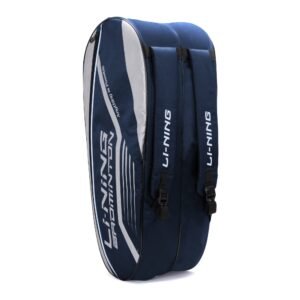 Li-Ning Hot Shot Triple Zipper Polyester Badminton Kit Bag (Navy/Silver, Large) | Easy – Access Compartments | Spacious | Unisex – Men, Boys, Girls, Women