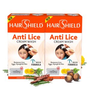 Hairshield Anti Lice Cream Wash | Made with Guldaudi, Reetha & Shikakai | Trusted by Mothers | Safe for Babies, Children, Men & Women | Pack of 2