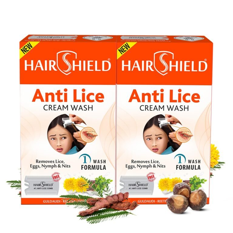 Hairshield Anti Lice Cream Wash | Made with Guldaudi, Reetha & Shikakai | Trusted by Mothers | Safe for Babies, Children, Men & Women | Pack of 2
