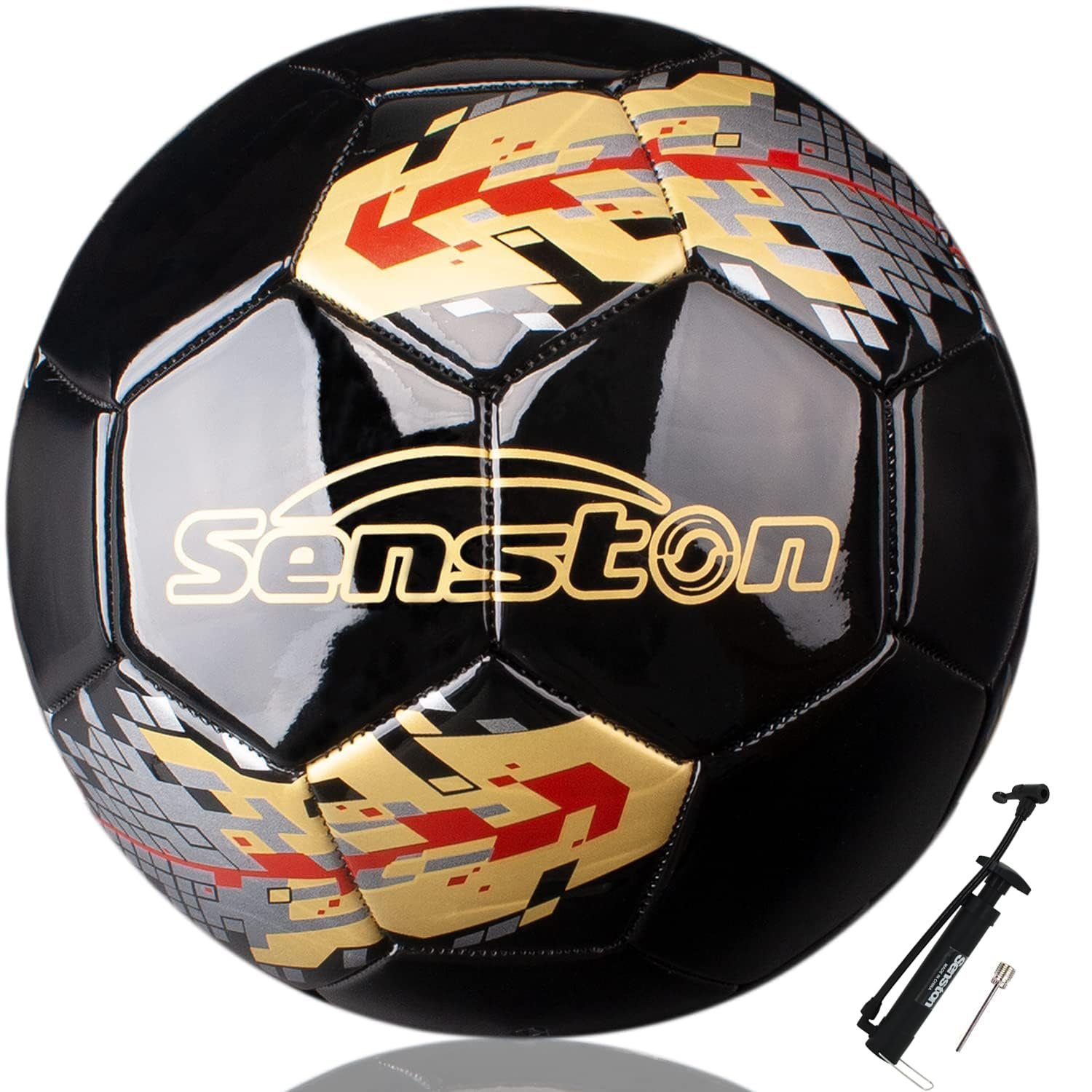 Senston Football Size 5, PVC Outdoor Ball with Pump, Standard Size