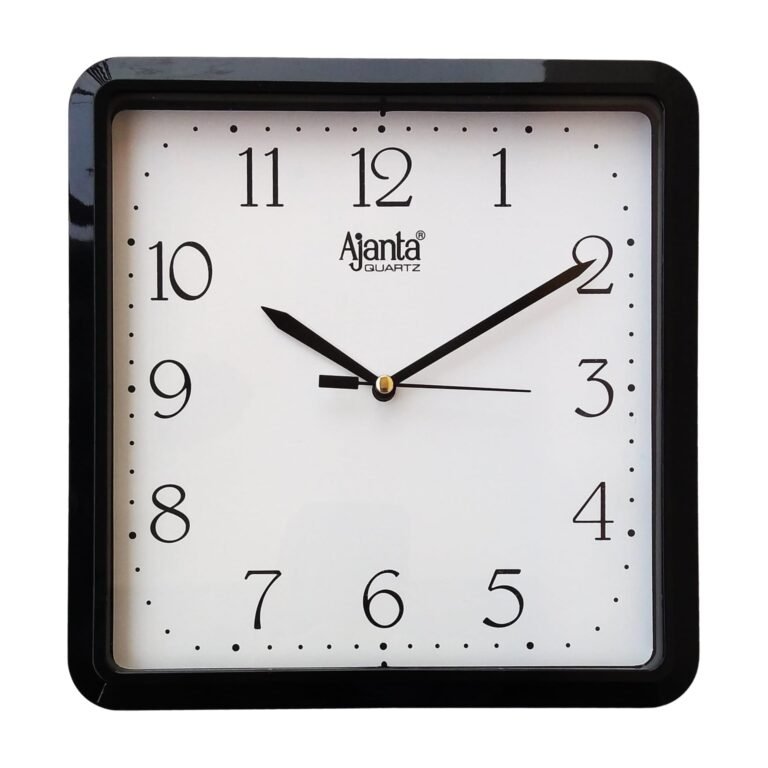 Ajanta Plastic Abstract Analog Wall Clock (21.6 Cm X 21.6 Cm X 3.2 Cm, Black)
