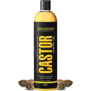 UrbanBotanics® Cold Pressed Castor Oil for Hair Growth, Skin Care, Moisturising Dry Skin, Nails, Eyelash – Virgin Grade – 200ml