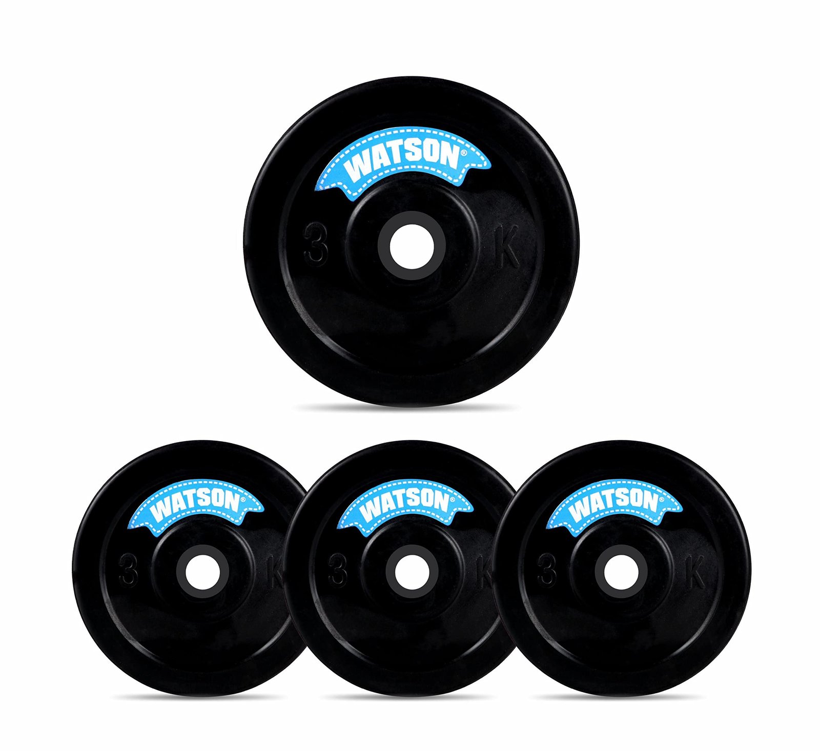 WATSON gym rubber plates,12kg (3×4) Rubber Dumbbell Plate, 25mm for Home, Professional Exercise, Gym Weight Plates, home gym equipments for men