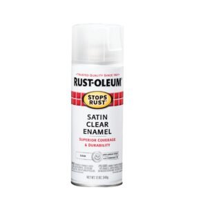 Rust-Oleum 285092 Stops Rust Protective Clear Enamel Spray Paint (Satin Clear, 340 Grams)