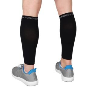 Run Forever Sports Leg Compression Socks for Shin Splint, Varicose Vein and Calf Pain Relief for Men, Women and Runners (Black, Medium)