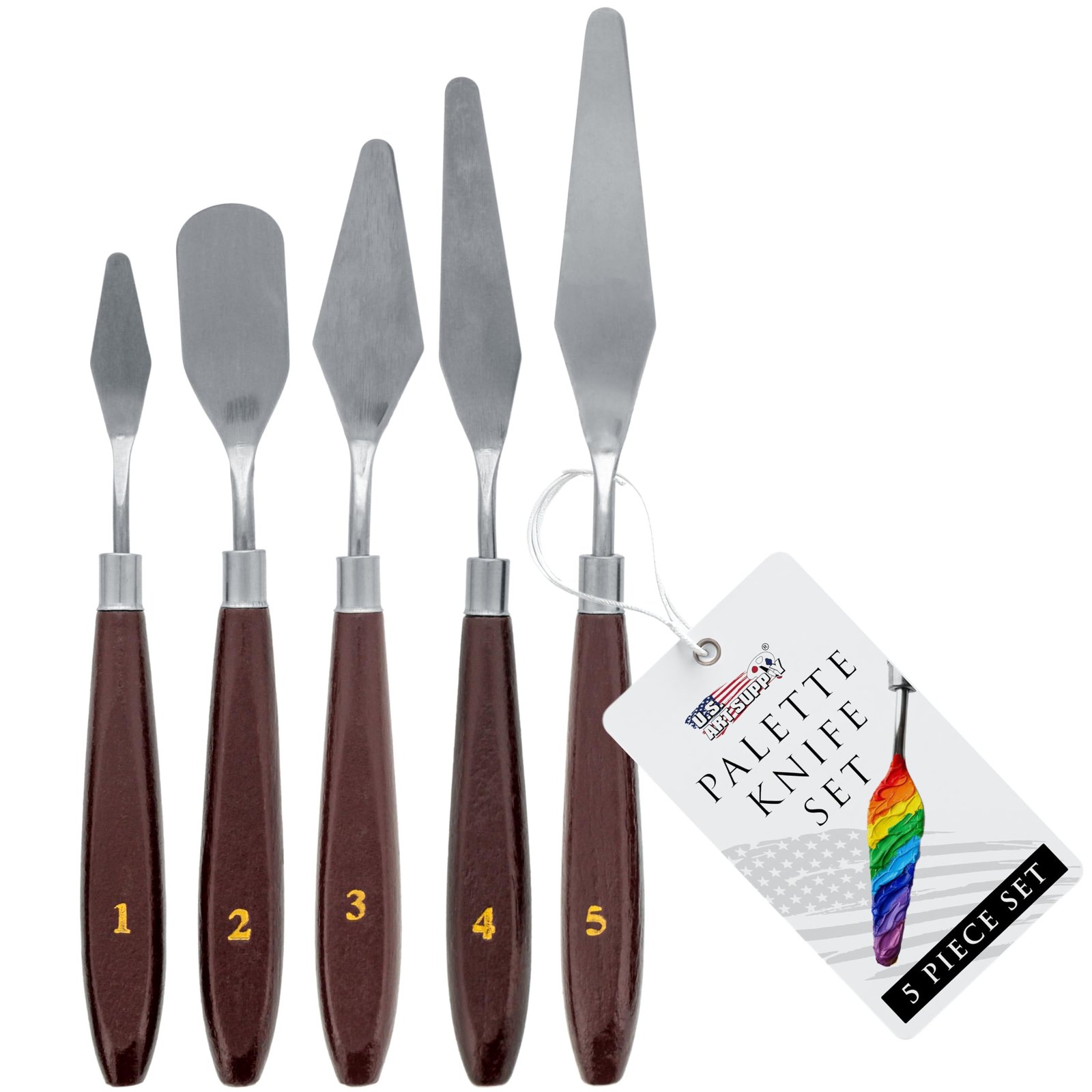 US Art Supply 5 Piece Palette Knife Set