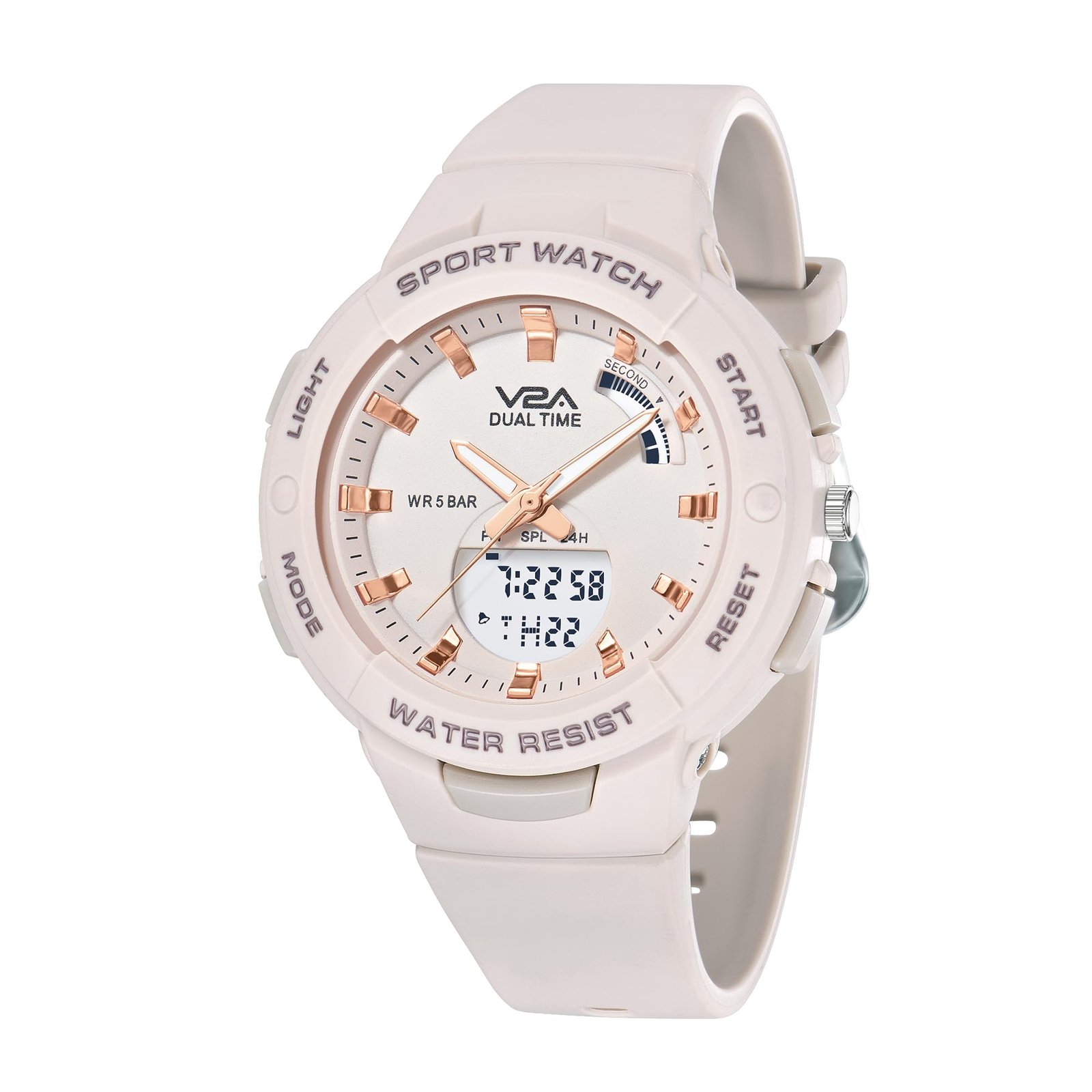 V2A Analog Digital Waterproof Fashion Sports Watch with Backlight Alarm Stopwatch for Women and Girls