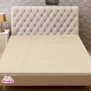 PVC Baby Waterproof Plastic Sheet Double Bed King Size/Baby Adult Waterproof Protection Sheet For Mattress (7.5 X 6.5 Feet) (Beige)