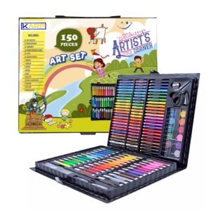 KARP Children Deluxe Art Drawing Set for Kids Case Art and Craft Supplies Drawing and Painting Set Great Gift (150Pcs -Black)