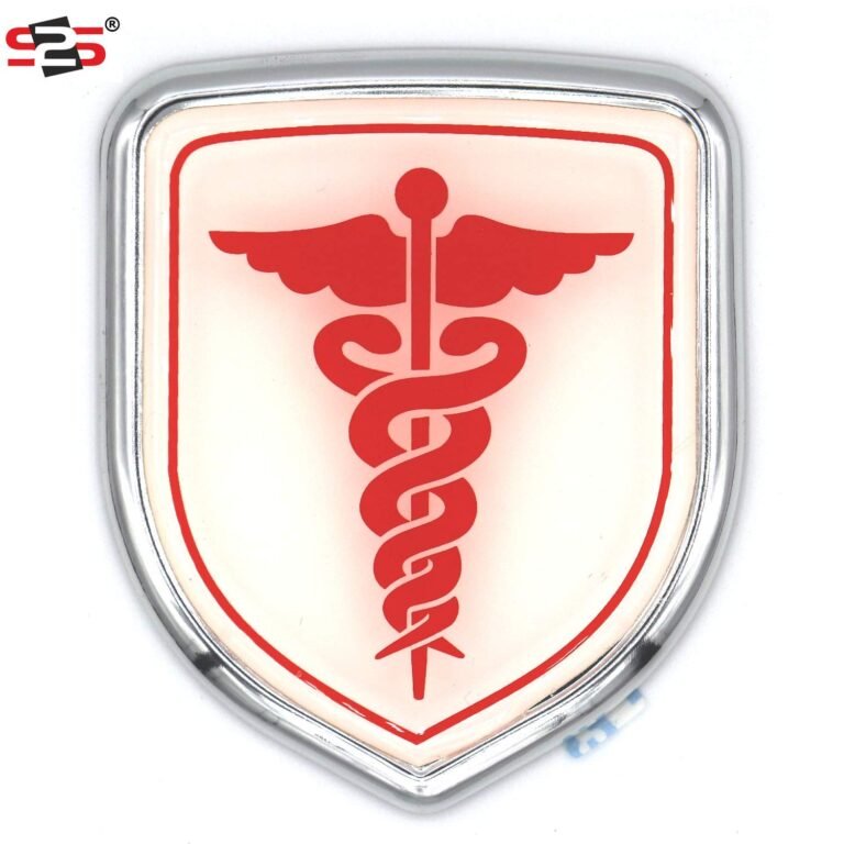 S2S Stylish 4MM Thick 3D Metal Chrome Doctor Stickers for Car (8.5 x 10 CM) | Doctor Symbol Emblem Badge Logo | Durable & Stylish Automotive Decoration | for Cars & Bikes